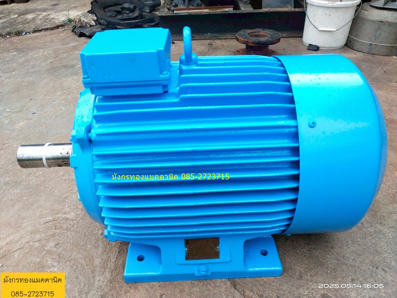 มอเตอร์ made in POLAND ขนาด 25 แรง ใช้ไฟสามเฟส 380V ความเร็วรอบ 1470 รอบต่อนาที ลวดเดิมๆ หมุนนิ่ม เก็บสีใหม่