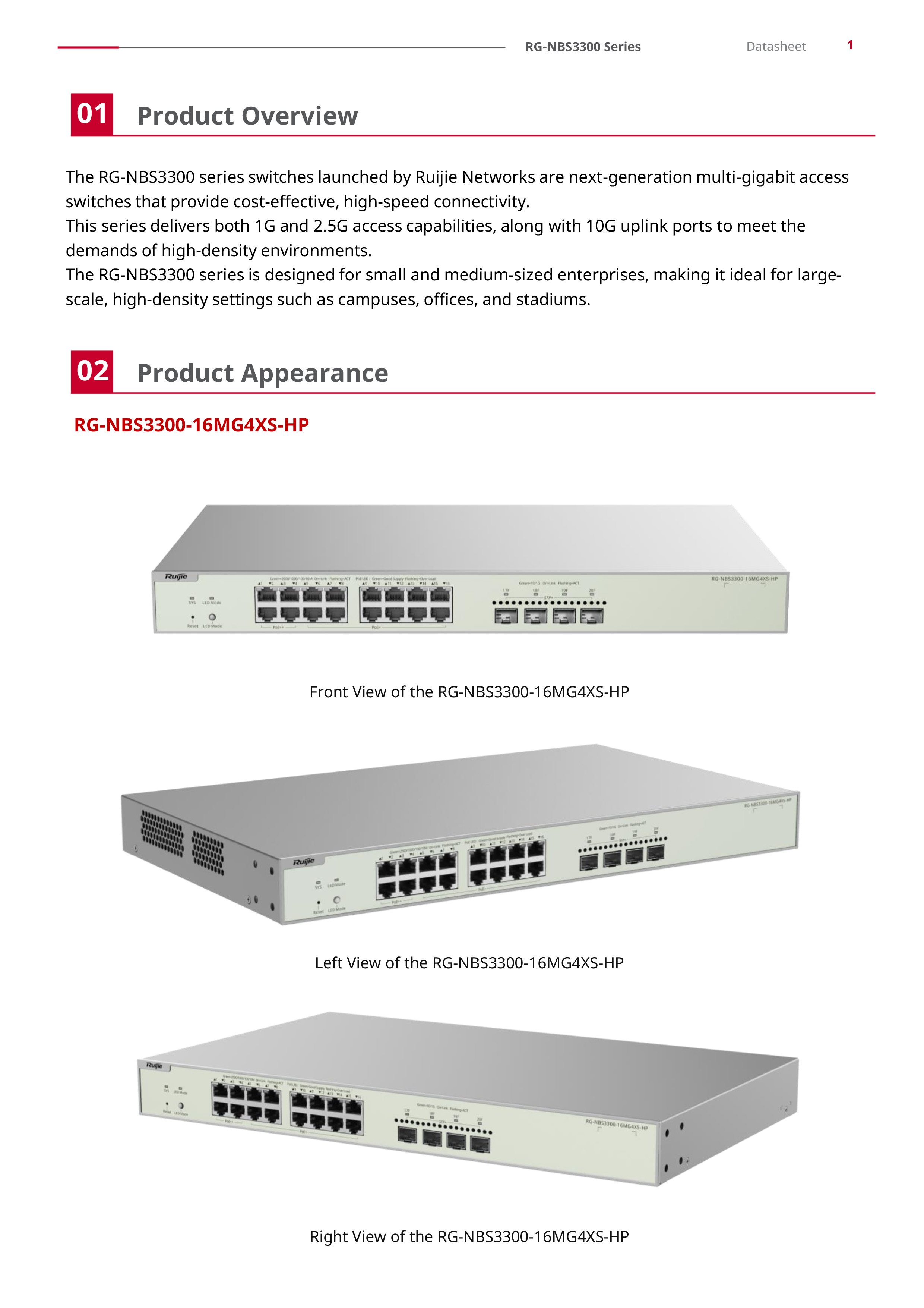 RUIJIE RG-NBS3300-8MG2XS-P, 8-Port Muti-Gigabit Layer 2 Managed Switch with 8 x PoE+ Ports, and 2 x SFP+ Uplink Ports BY BILLIONAIRE SECURETECH RG-NBS3300-8MG2XS-P