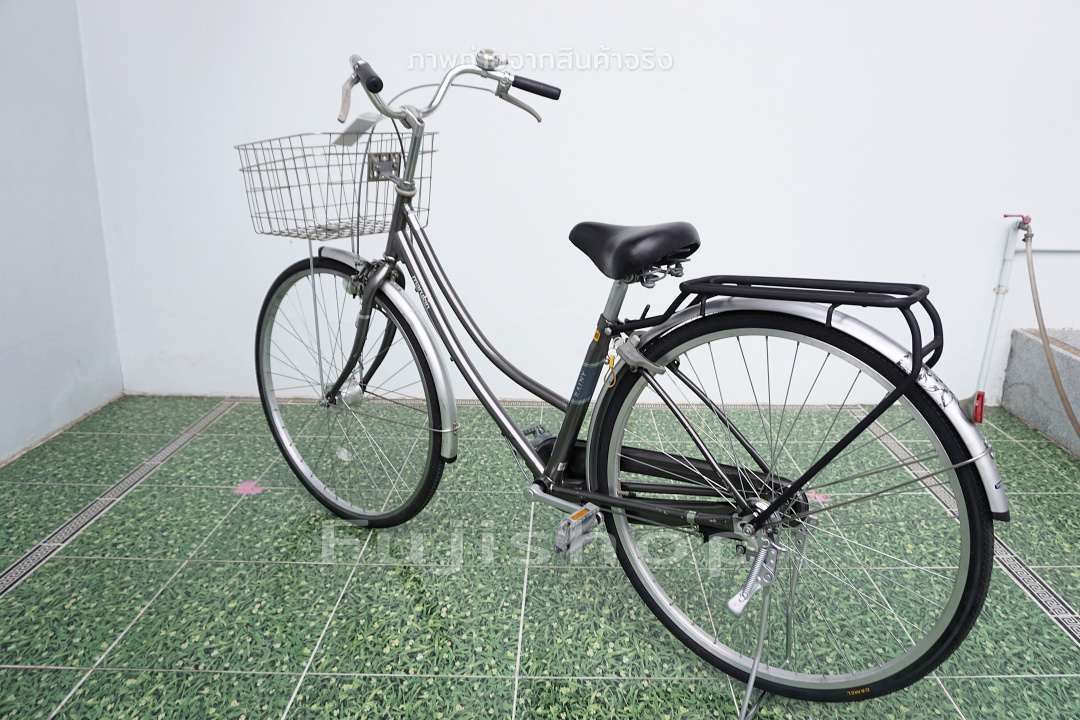 จักรยานแม่บ้านญี่ปุ่น - ล้อ 27 นิ้ว - ไม่มีเกียร์ - ไฟหน้าอัตโนมัติ - Marukin - สีเทา [จักรยานมือสอง]