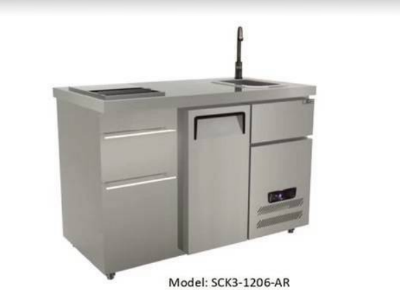 ตู้แช่เย็น + ถังน้ำแข็ง + ซิงค์ล้างจาน 3 in 1 รุ่น SCK3-1206 AR 105 ลิตร (3.7 คิว)