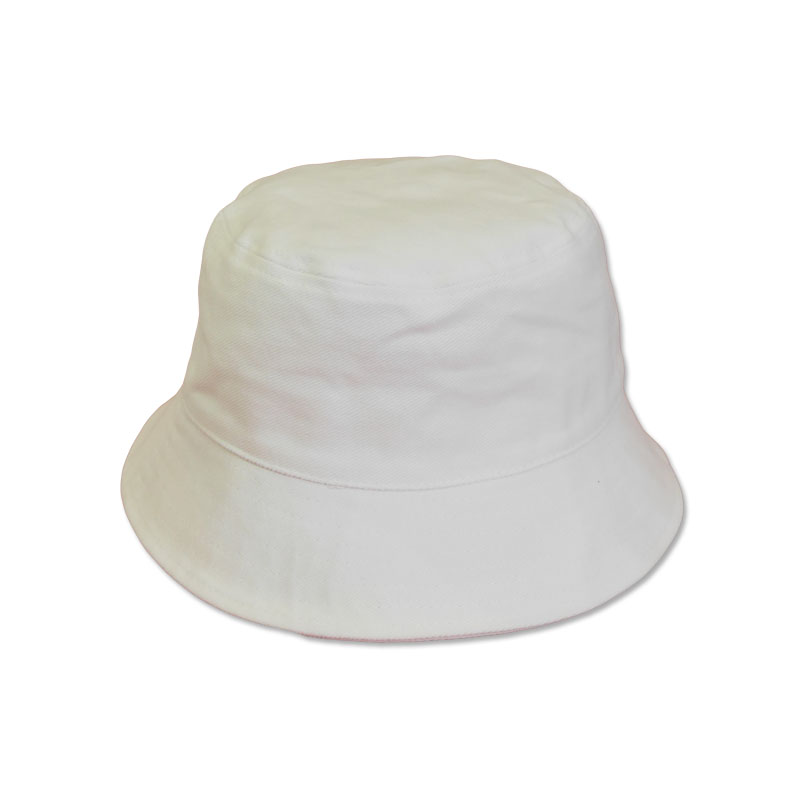 หมวก bucket บักเก็ต ปีกรอบ สีพื้น (สีขาว) by Season Tales
