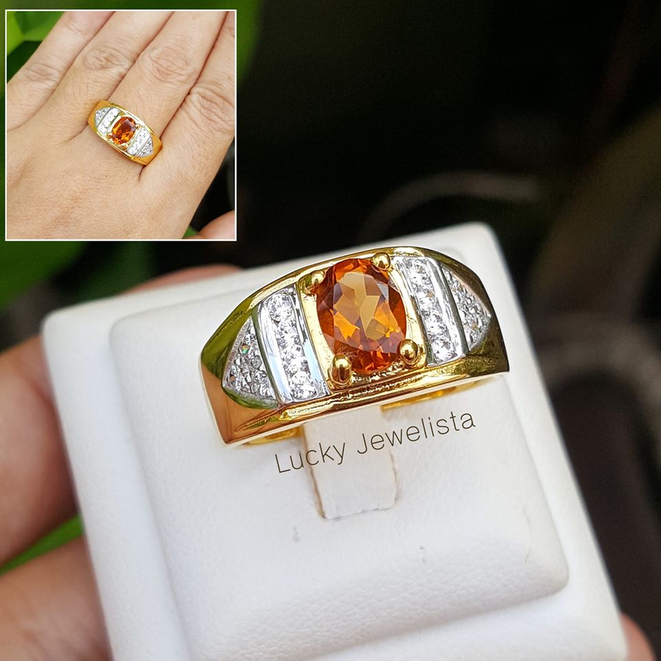 แหวนพลอยซิทริน Citrine ทรงผู้ชาย