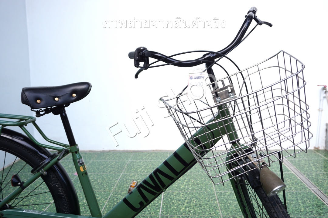 จักรยานแม่บ้านล้อโต ญี่ปุ่น - ล้อ 27.5x1.95 - เกียร์ 6 สปีด - ไฟหน้าอัตโนมัติ - Cavallo - สีเขียว [จักรยานมือสอง]