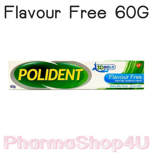 Polident Flavour Free Denture Adhesive Cream 60 G โพลิเดนท์ (ครีมติดฟันปลอม ชนิดไร้กลิ่น)