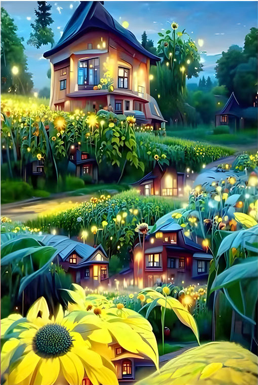 home-1103 *สินค้าหมด* ชุดปักครอสติช ลายบ้านสวยดอกไม้บาน (ปักเต็มผืนผ้า ไม่มีเดินเส้น ผ้า11CTพิมพ์ลาย ปักครั้งละ 3 เส้นเล็ก) ขนาด 50*68 ซม.ผ้าครอสติช 11CTพิมพ์ลายปักบนผ้า ไหมคอตตอน 42 สี ผังลาย เข็ม