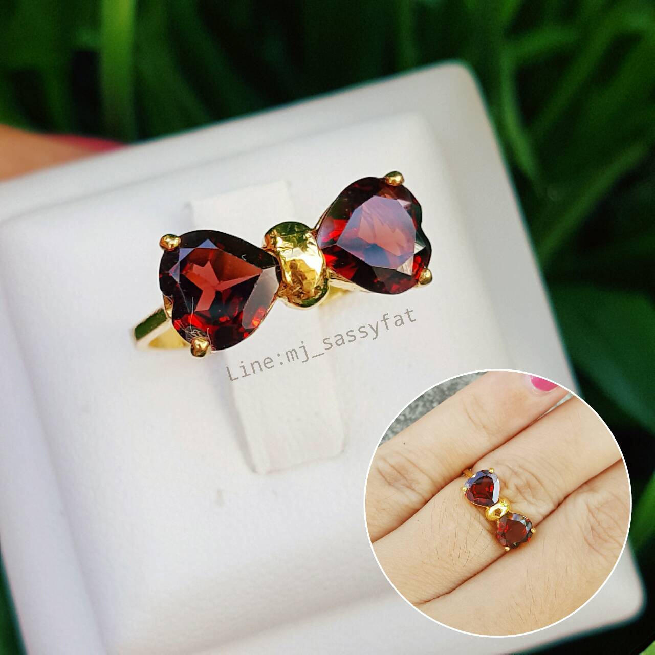 แหวนพลอยโกเมน (Garnet) รูปทรงหัวใจ 1