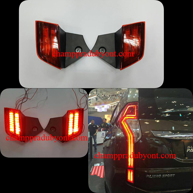 ไฟทับทิมกันชนท้าย MITSUBISHI PAJERO SPORT 2015-2016 แดง LED