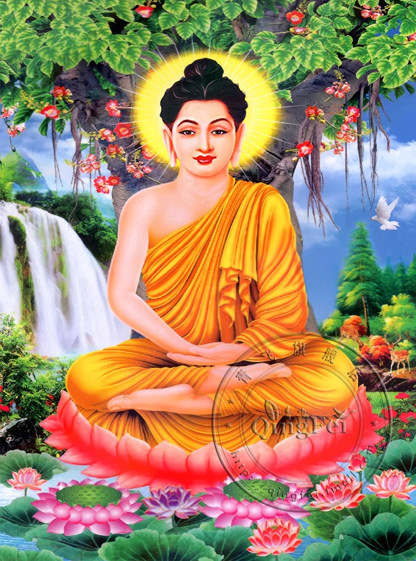 tep-1003 *พร้อมส่ง* ชุดปักครอสติช ลายพระพุทธเจ้า (ปักเต็มผืนผ้า ไม่มีเดินเส้น ผ้า11CTพิมพ์ลาย ปัก 3 เส้นเล็ก) ขนาด 50*70 ซม ผ้าครอสติช 11CTพิมพ์ลายปักบนผ้า ไหมคอตตอน 57 สี ผังลาย เข็ม