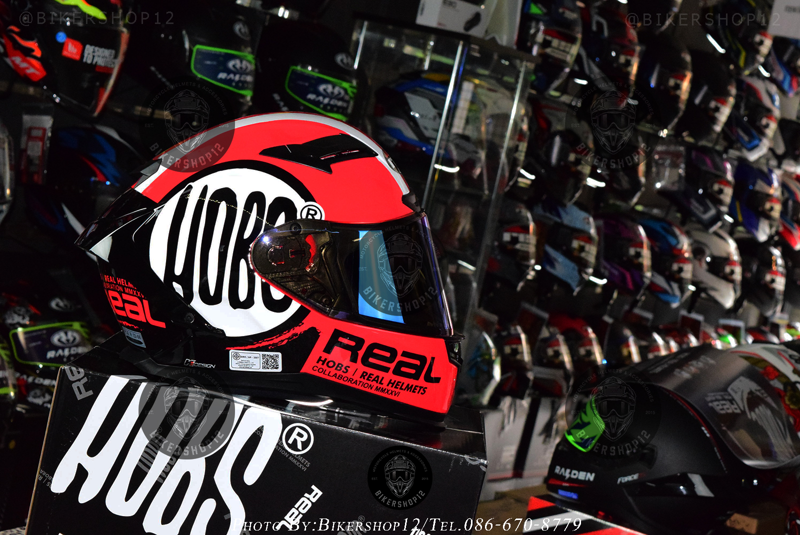 หมวกกันน็อคReal รุ่น FINNIX HOBS สี แดง