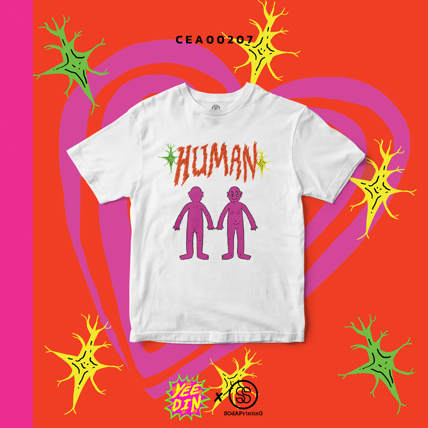 เสื้อยืด พิมพ์ลาย T-SHIRT HUMAN COLLECTION (ฺWhite) Yeedin CEA00207 #Yeedin #SHOPTER