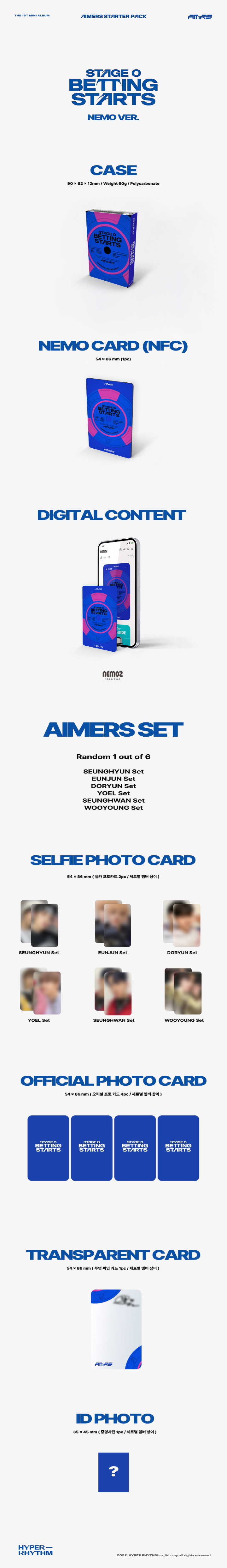 [PRE-ORDER] AIMERS - 1st Mini Album "STAGE 0. BETTING STARTS" (Nemo Ver.)