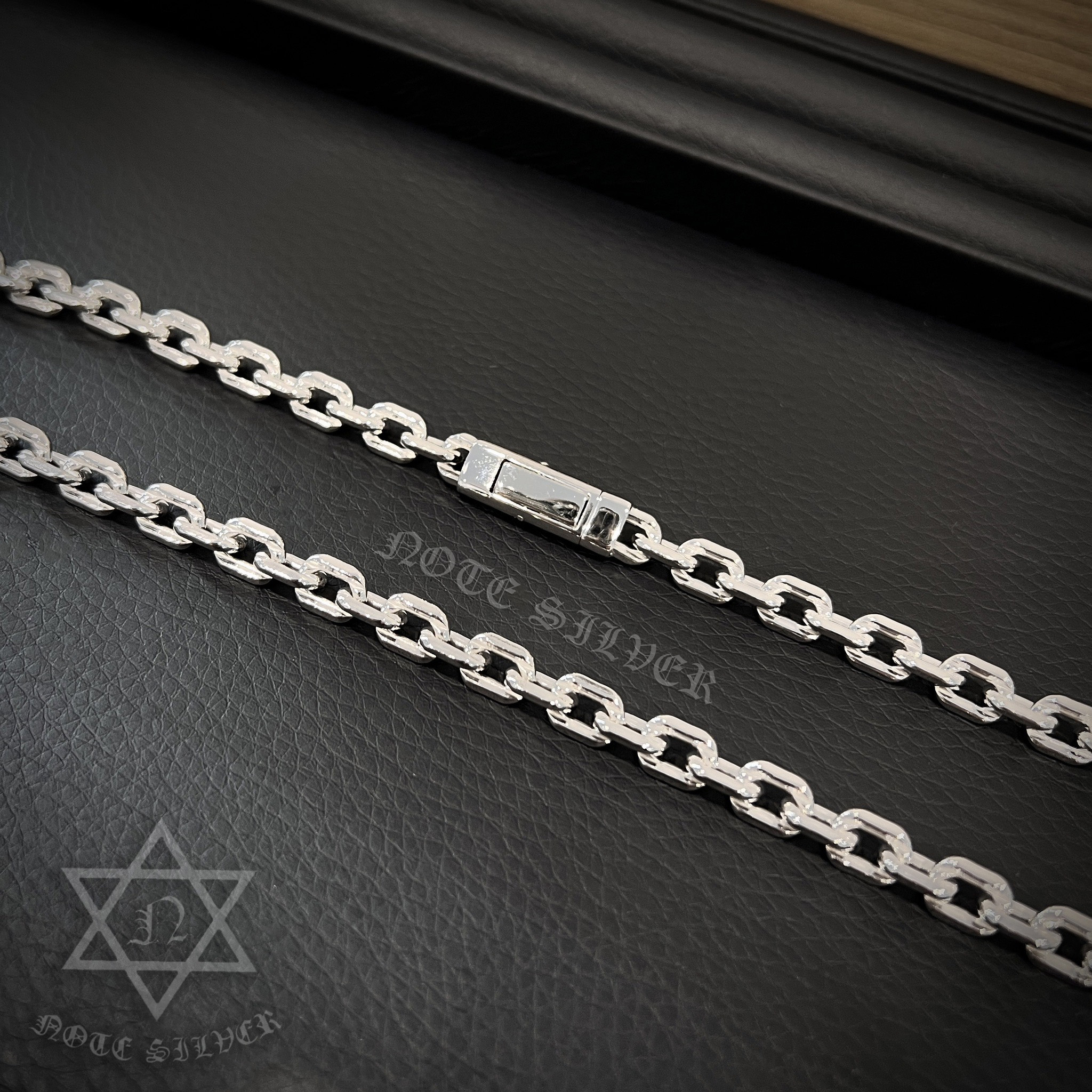 สร้อยเงินแท้ ลายคชกริต Size L กล่องล็อคสปริง Sterling Silver 925 NSNL3296
