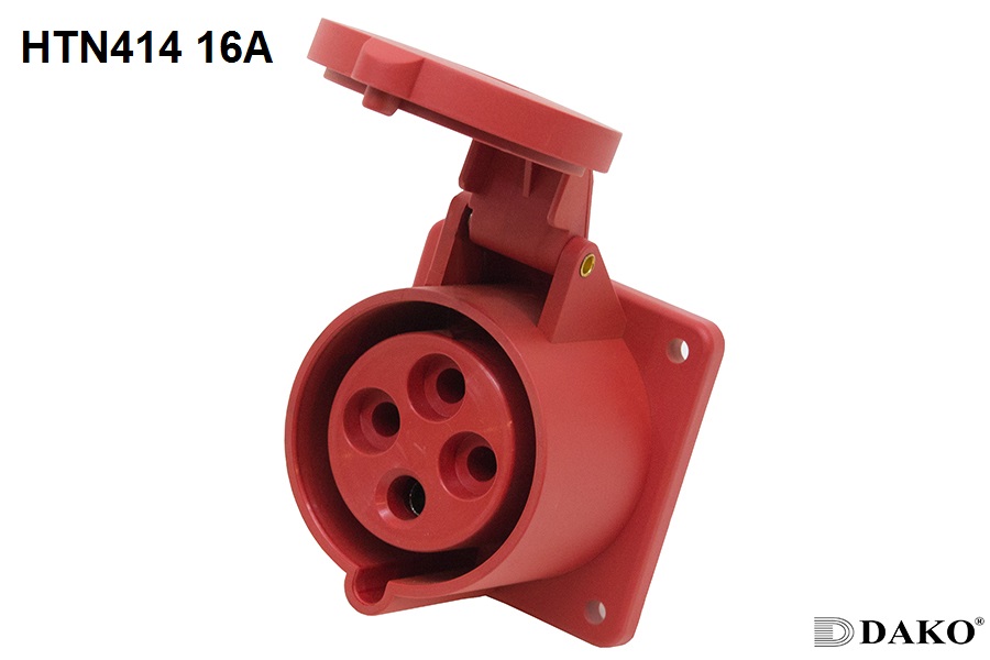 HTN 414 ปลั๊กตัวเมียฝังตรง 3P+E 16A 380V IP44 6h