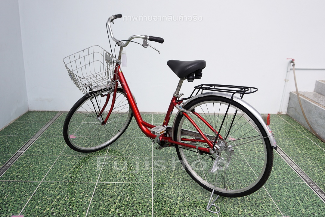 จักรยานแม่บ้านญี่ปุ่น - ล้อ 26 นิ้ว - ไม่มีเกียร์ - อลูมิเนียม - Alouette - สีแดง [จักรยานมือสอง]