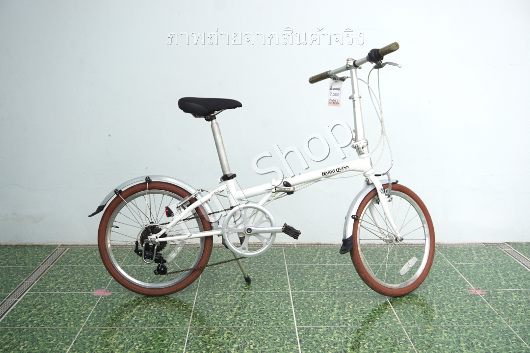 จักรยานพับได้ญี่ปุ่น - ล้อ 16 นิ้ว - มีเกียร์ - โครโมลี่ - Harry Quinn Grapes - สีขาว [จักรยานมือสอง]