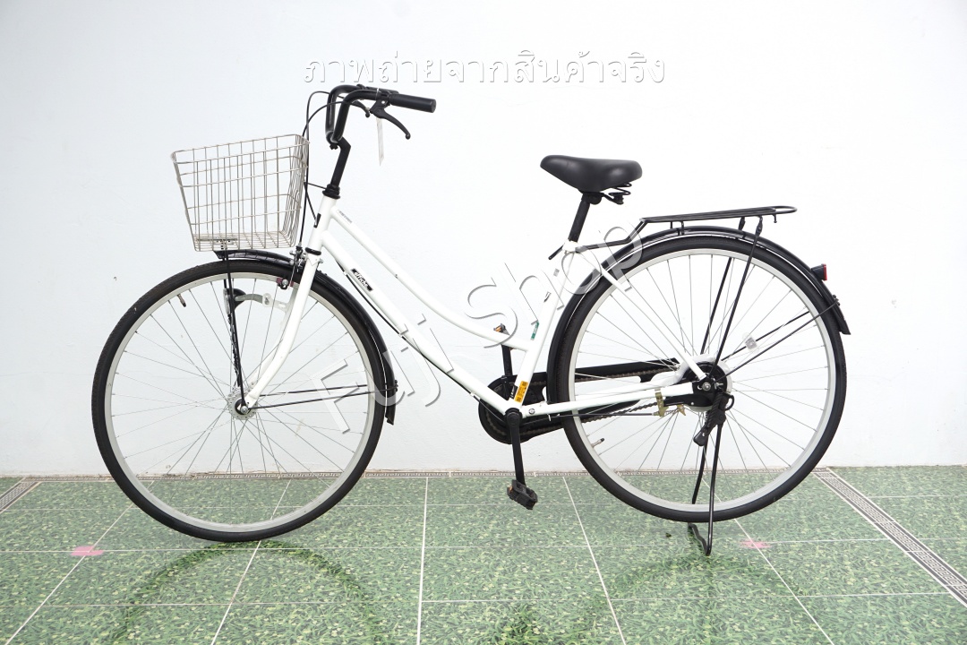 จักรยานแม่บ้านญี่ปุ่น - ล้อ 27 นิ้ว - ไม่มีเกียร์ - สีขาว [จักรยานมือสอง]
