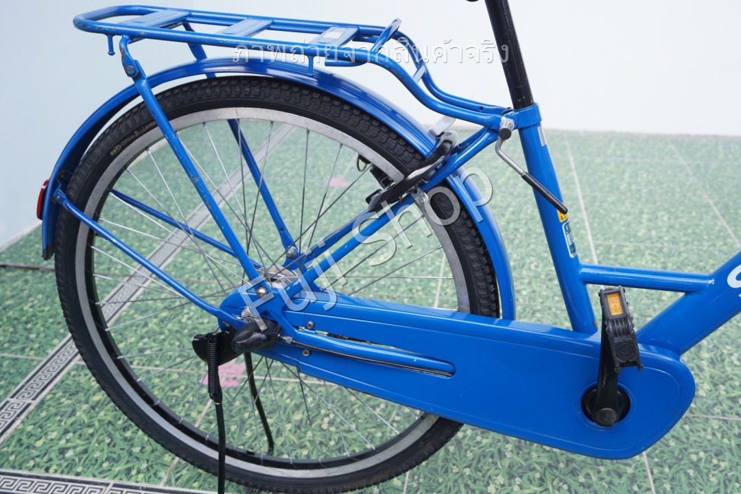 จักรยานแม่บ้านล้อโต ญี่ปุ่น - ล้อ 26x1.75 - เกียร์ดุม 3 สปีด - ไฟหน้าอัตโนมัติ - Bridgestone Stepcruz - สีฟ้า [จักรยานมือสอง]