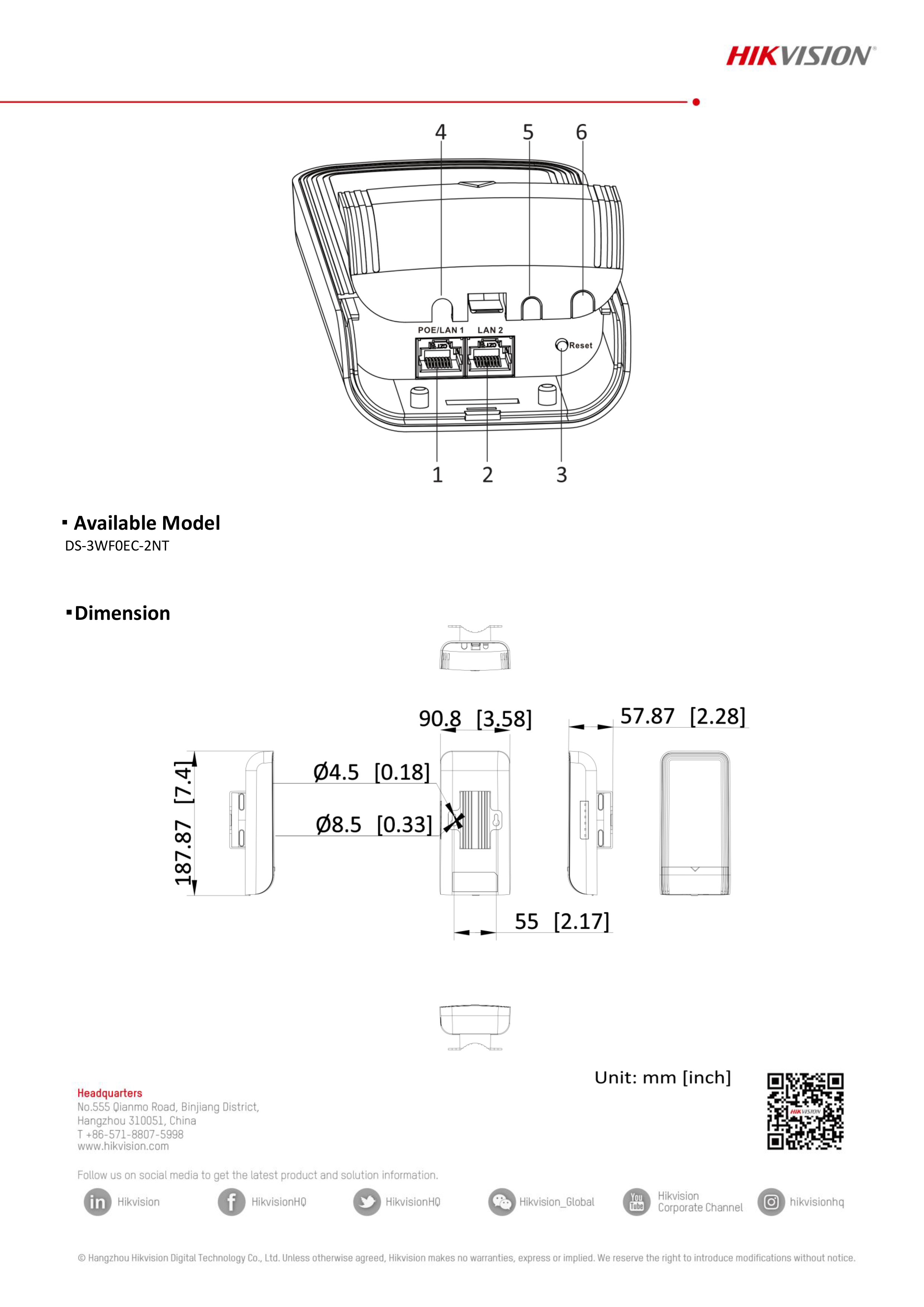 HIKVISION DS-3WF0EC-2NT : 2.4Ghz 300Mbps 500m Elevator Wireless Bridge BY BILLIONAIRE SECURETECH DS-3WF0EC-2NT