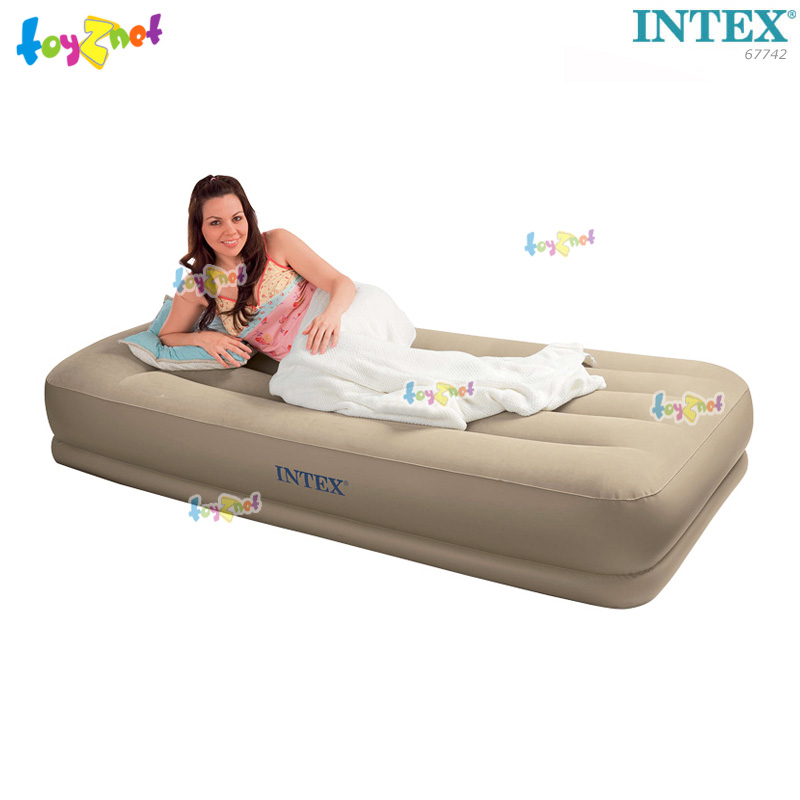 Intex Pillow Rest Mid-Rise Airbed 3.5ft (Twin) 99x191x38 cm w/Built-In Elec. Pump no.67742