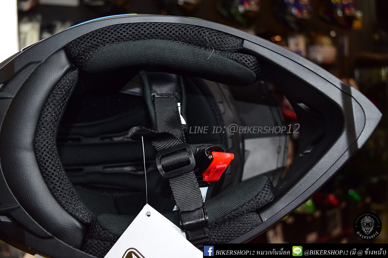 หมวกกันน็อควิบาก Index รุ่น PROTO สีขาว-เขียว-ฟ้า