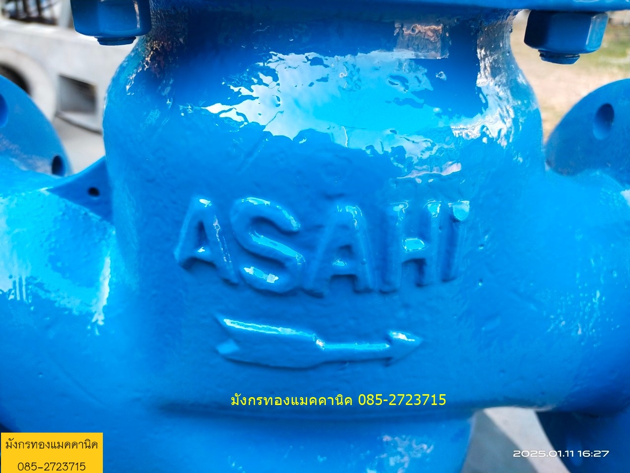 มิเตอร์น้ำ มาตรน้ำ ASAHI รุ่น WVM-100 ขนาด 4 นิ้ว ตัวมาตรวัดน้ำทำด้วยเหล็กหล่อ (Cast Iron FC20) ขับเคลื่อนด้วยระบบใบพัดชนิดแม่เหล็ก 2 ชั้น (Turbine Type,Magnetic Driving)