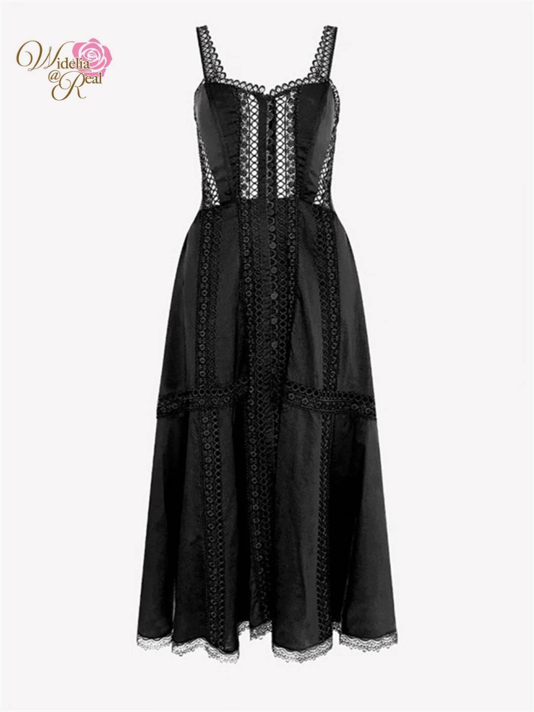 Dress สายเดี่ยวตัวยาว ท่อนบนปักฉลุทั้งตัวเพิ่มความเซ็กซี่