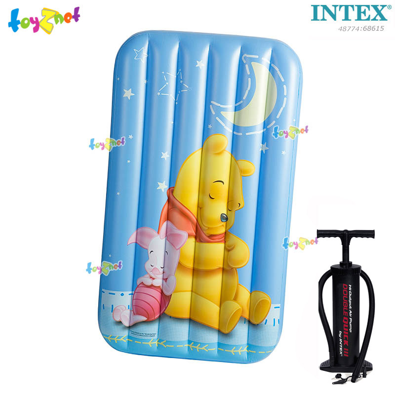 Intex Winnie The Pooh Kid Airbed no.48774 + Double-Quick III Hand Pump