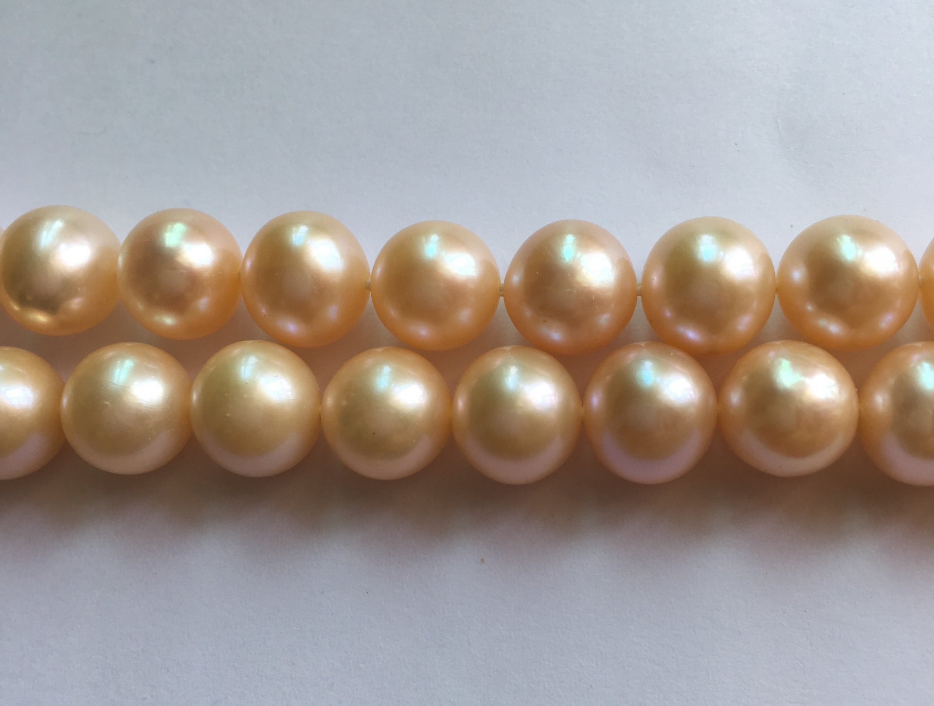 สร้อยคอไข่มุกแท้ 8.5 - 9.5 มิล กลม สีส้ม AA++