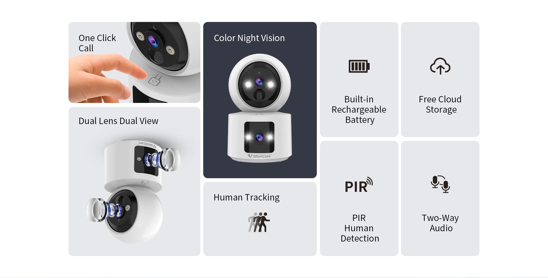 Vstarcam CB90DR กล้องวงจรปิดระบบ IP WIFI 3 MP Color Night Vision มี BATTERY 5000mAh กล้องเลนส์คู่ มีไมค์และลำโพงในตัว BY BILLIONAIRE SECURETECH CB90DR