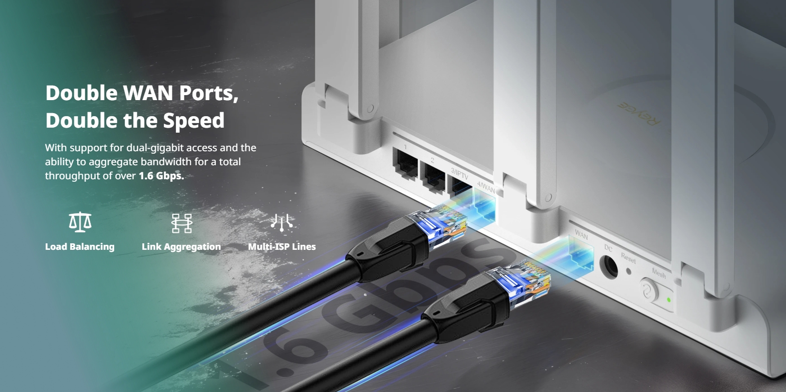 RUIJIE RG-EW3000GX CLOUD ROUTER Wi-Fi 6, 3000Mbps, Dual-WAN, Dual Band 2.4/5GHz BY BILLIONAIRE SECURETECH RG-EW3000GX