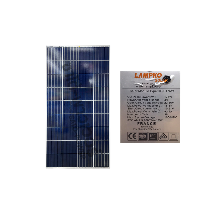 Lampko แผงโซล่าเซลล์ รุ่น 175 วัตต์ POLY HF-P175W แผงพลังงานแสงอาทิตย์ โซล่าเซลล์ Solar Cell Panel แผงโซลาเซลล์ พลังงาน เเสงอาทิตย์