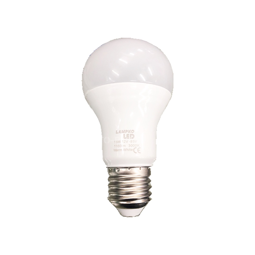 Lampko LED Bulb 12-85V 15W Day Light / Warmwhite | หลอดไฟ แอลอีดี 12-85 โวลต์ 15 วัตต์ แสงสีขาว/เดยืไลท์ สีเหลือง/วอร...
