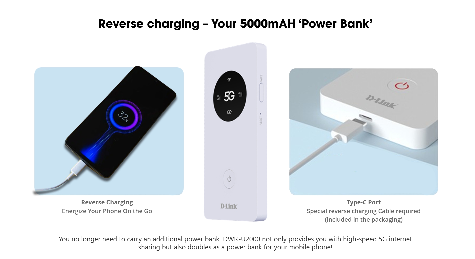 D-LINK DWR-U2000 : 5G NR MiFi Mobile Hotspot BY BILLIONAIRE SECURETECH DWR-U2000