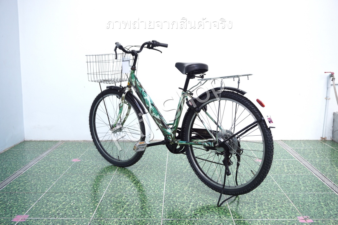 จักรยานแม่บ้านล้อโต ญี่ปุ่น - ล้อ 27.5x1.95 - เกียร์ 6 สปีด - ไฟหน้าอัตโนมัติ - Turbo Lover - สีเขียว [จักรยานมือสอง]