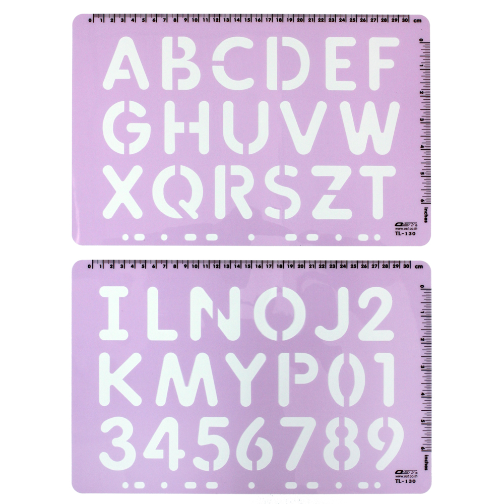 แผ่นตัวอักษร เทมเพลต A-Z,0-9 2นิ้ว