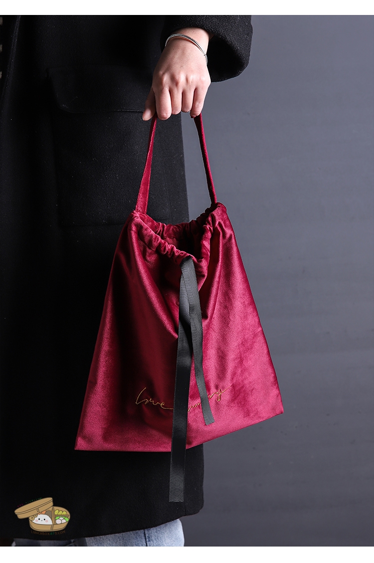 ถุงผ้าใส่กล่องข้าว พร้อมถุงเก็บความร้อน มี 5 สี