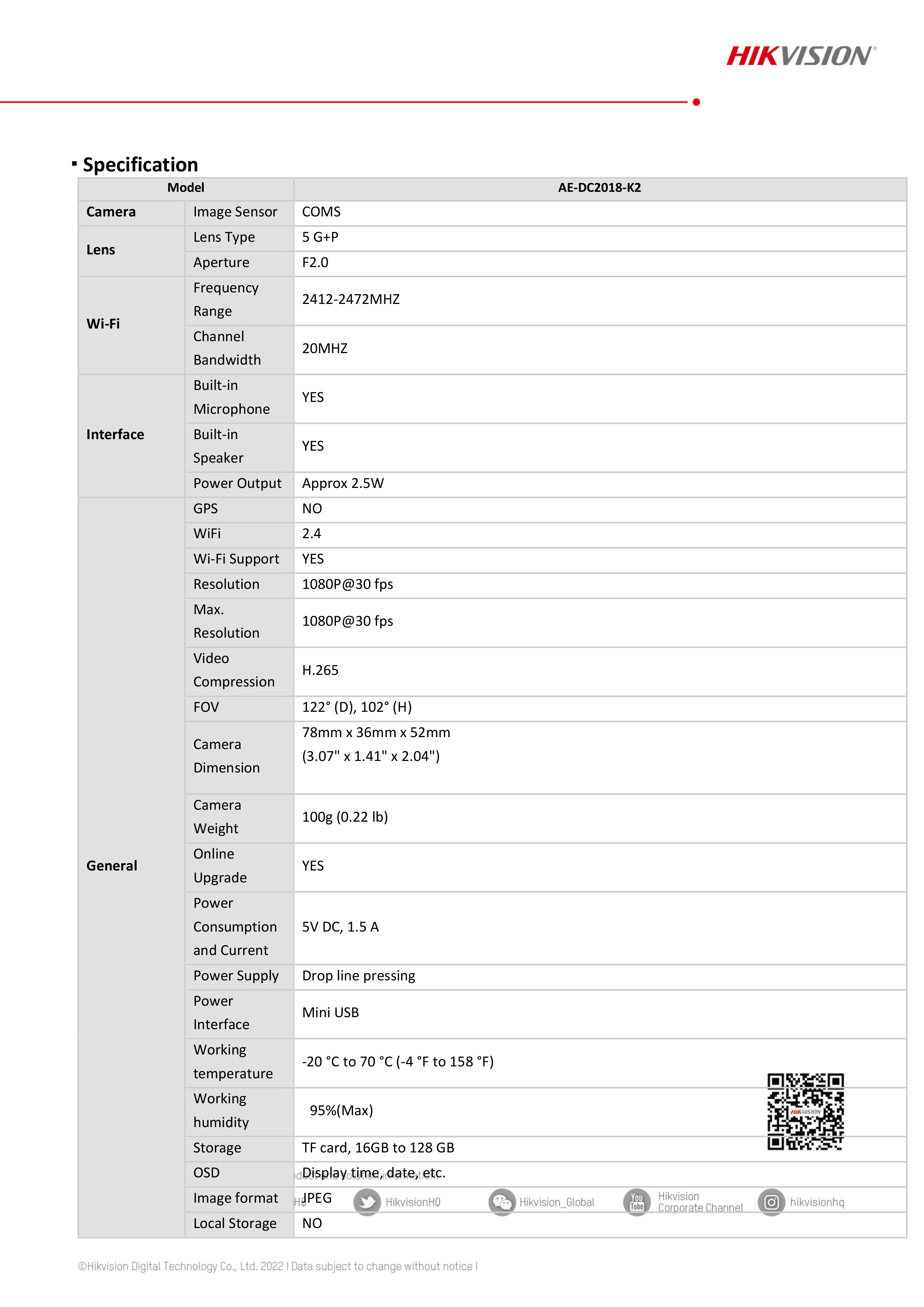 HIKVISION AE-DC2018-K2 DASHCAM กล้องติดรถยนต์ ความละเอียด 2 ล้านพิกเซล BY BILLIONAIRE SECURETECH AE-DC2018-K2