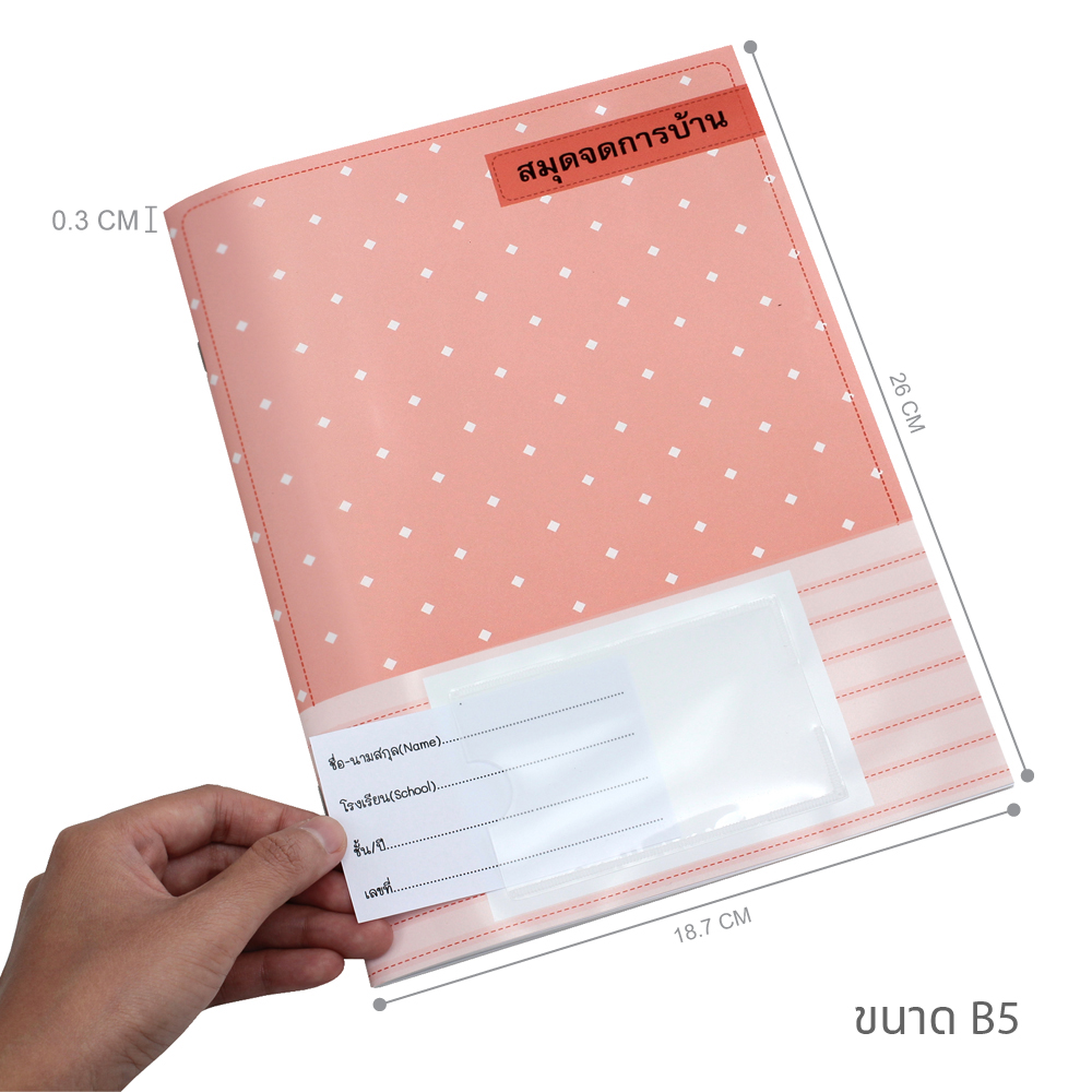 สมุดจดการบ้าน B5 ปกพลาสติก NM-900