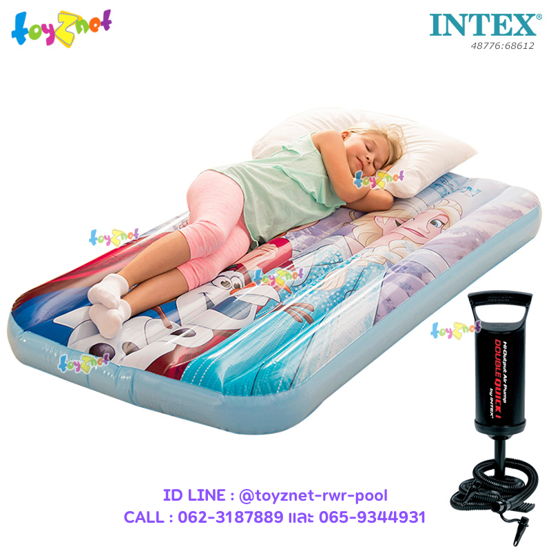 Intex Frozen Kids Airbed 88x1.57x18 cm. no.48776 + Double Quick I Air Pump