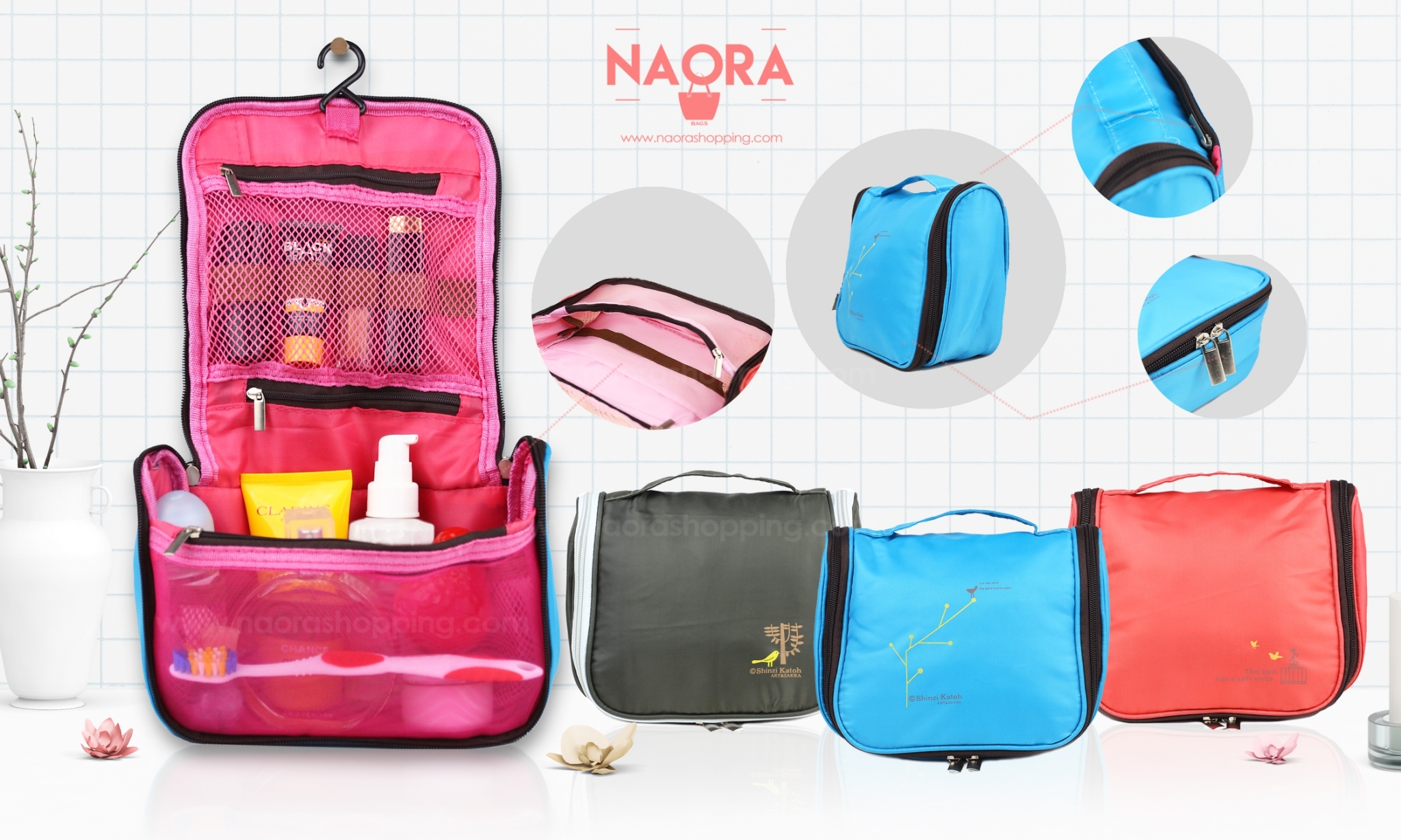 กระเป๋าอาบน้ำสีสันสดใส Shower Bag