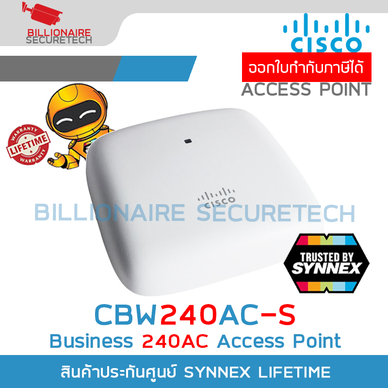 CISCO CBW240AC-S Business 240AC 802.11ac 4x4 Wave 2 Access Point Ceiling Mount BY BILLIONAIRE SECURETECH CBW240AC-S