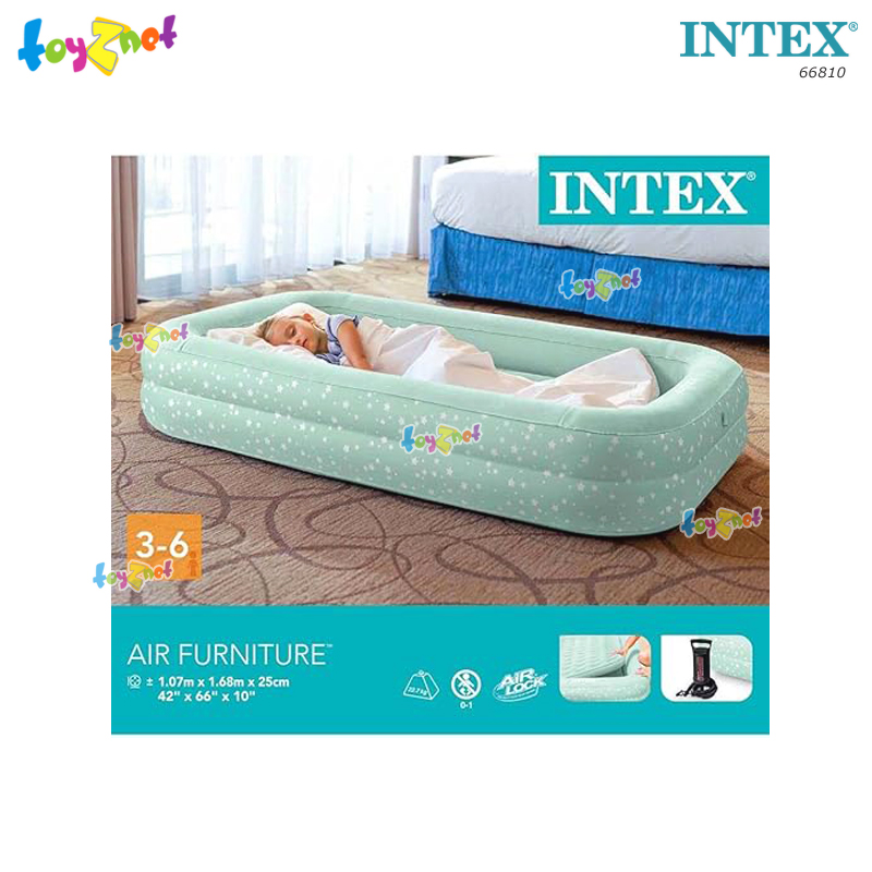 Intex Kidz Travel Airbed Set w/DQI Air Pump 107x168x25 cm beige Color (Pattern Star) no.66810