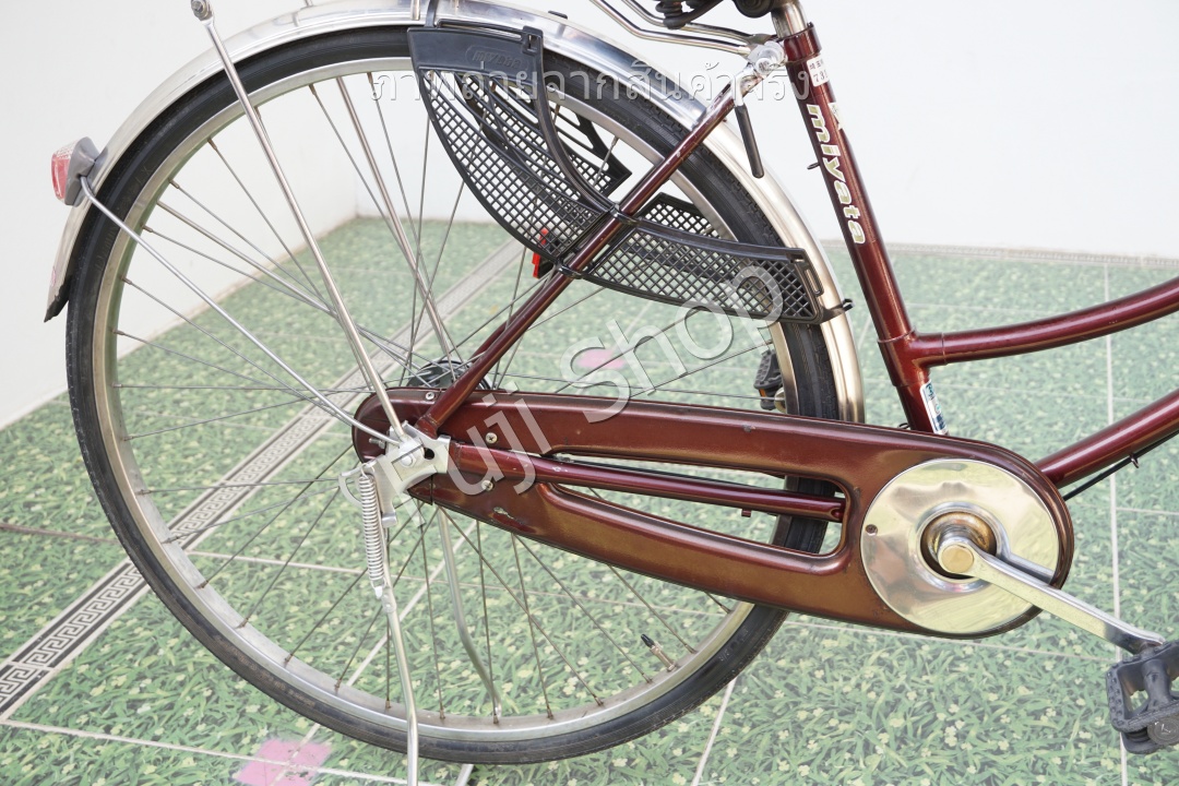 จักรยานแม่บ้านญี่ปุ่น - ล้อ 27 นิ้ว - ไม่มีเกียร์ - ไฟหน้าอัตโนมัติ - Miyata - สีแดง [จักรยานมือสอง]