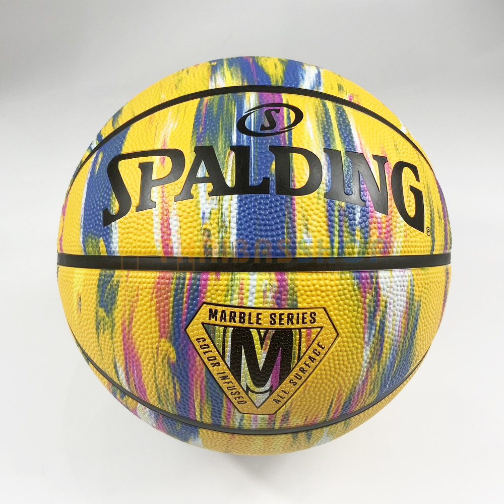(ของแท้ 100%) บาสเกตบอล ลูกบาส Spalding Marble Series (Yellow) บาสเกตบอลยาง เบอร์7