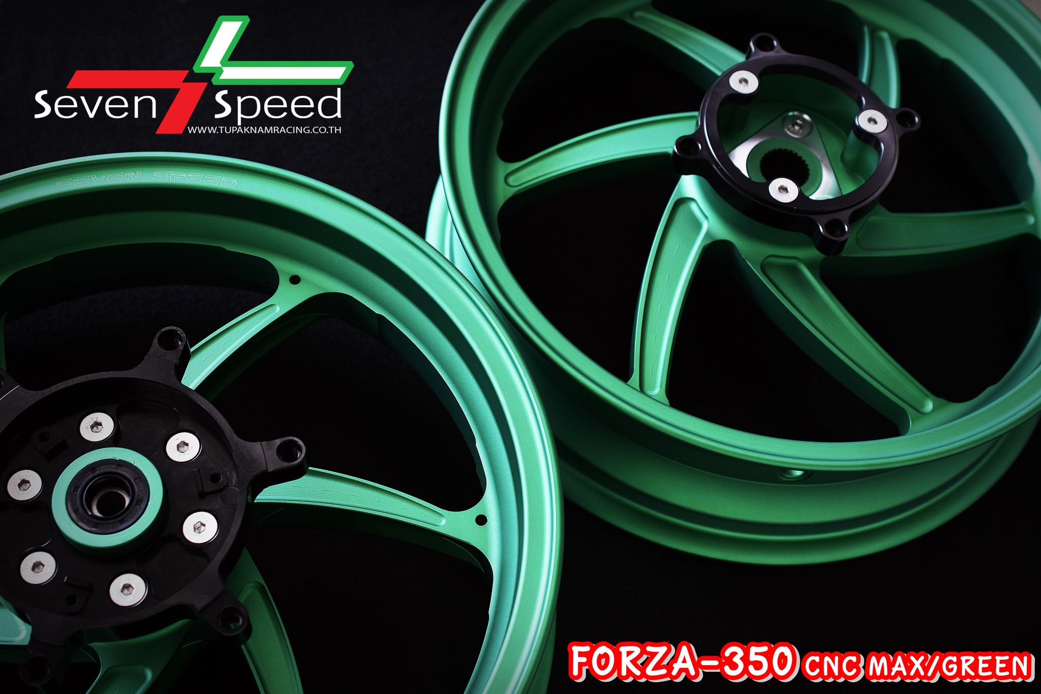 CNC MAX FORZA-350 สีด้าน ล้อแม็ก forza350 sevenspeed - งานตรงรุ่น ไม่ต้องแปลงรถ - งานไทยแท้ เกรดพรีเมี่ยม - ผลิตจากวัตถุดิบคุณภาพสูงด้วยเครื่องจักรที่ทันสมัย - ชิ้นงานมีความละเอียดสวยงาม - มีความสวยงาม แข็งแรง ทนทาน ราคา 9,800 บาท