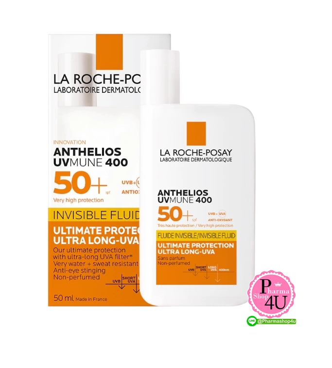 La Roche Posay ANTHELIOS UVMUNE 400 INVISIBLE FLUID SPF50+ NON-PERFUMED 50ml.