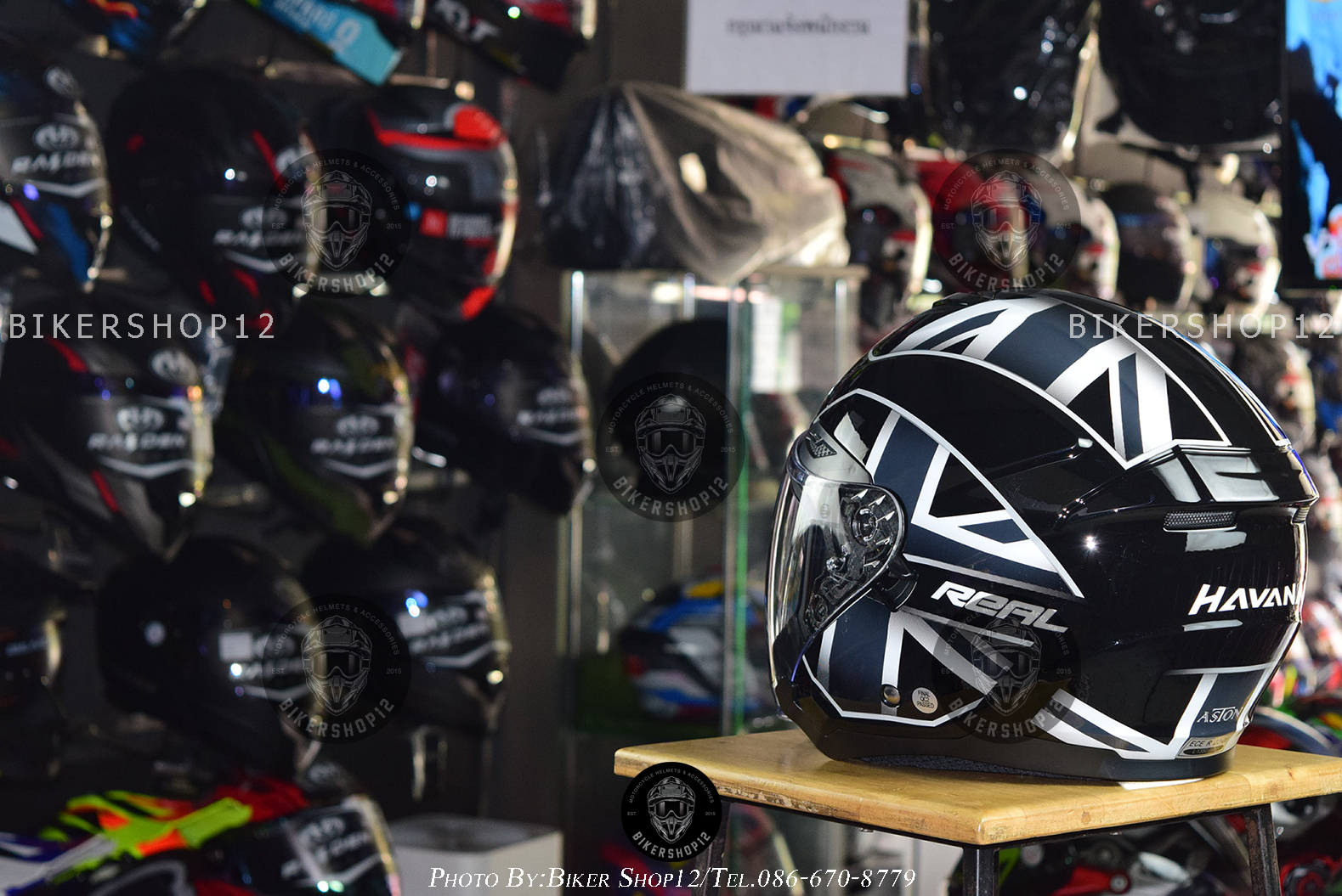 หมวกกันน็อค Real รุ่น HAVANA ASTON สี ดำเงา