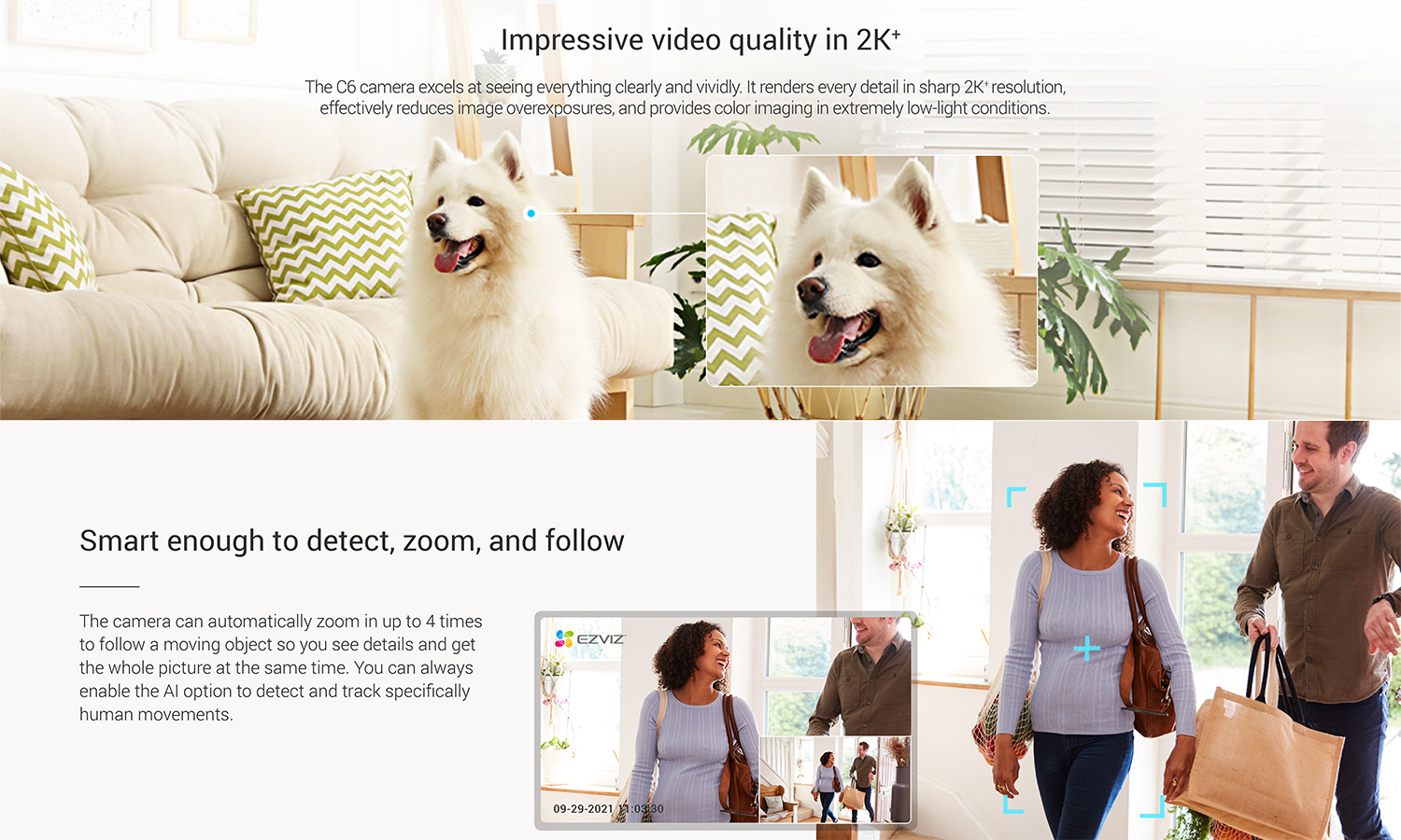 EZVIZ C6 กล้องวงจรปิดระบบ IP WIFI 4 MP Indoor Smart Home Camera มีไมค์และลำโพงในตัว BY BILLIONAIRE SECURETECH EZVIZ C6