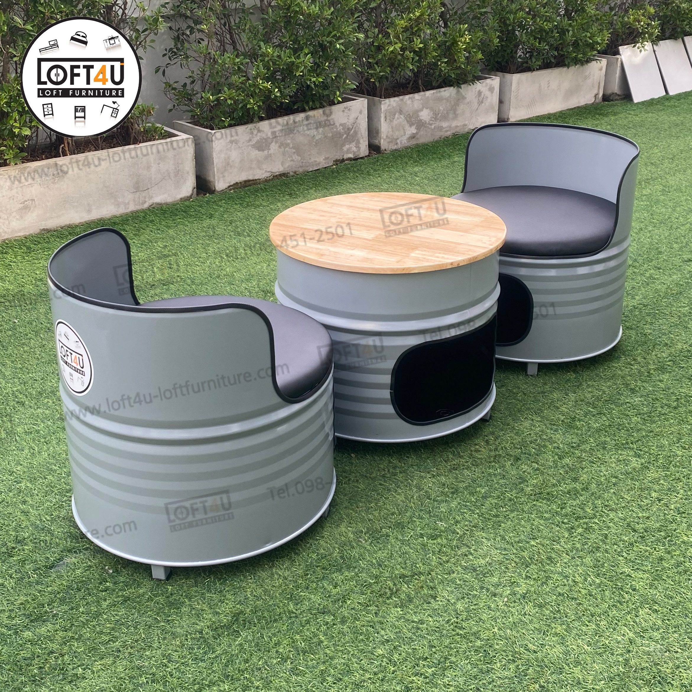 โต๊ะกาแฟ2ที่นั่ง Coffee Table Set : leather cushion / 2 seats