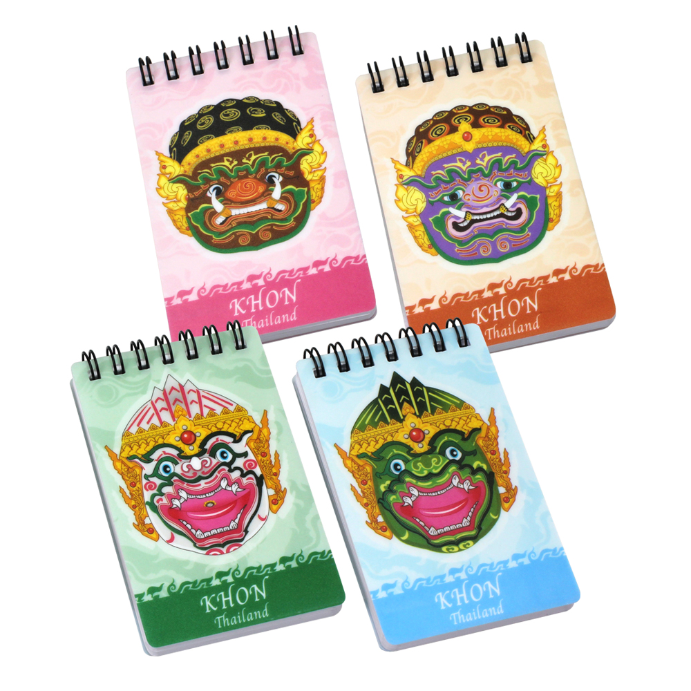 Spiral Notebooks with PP Covers Khon-Thai Mask Drama Pattern